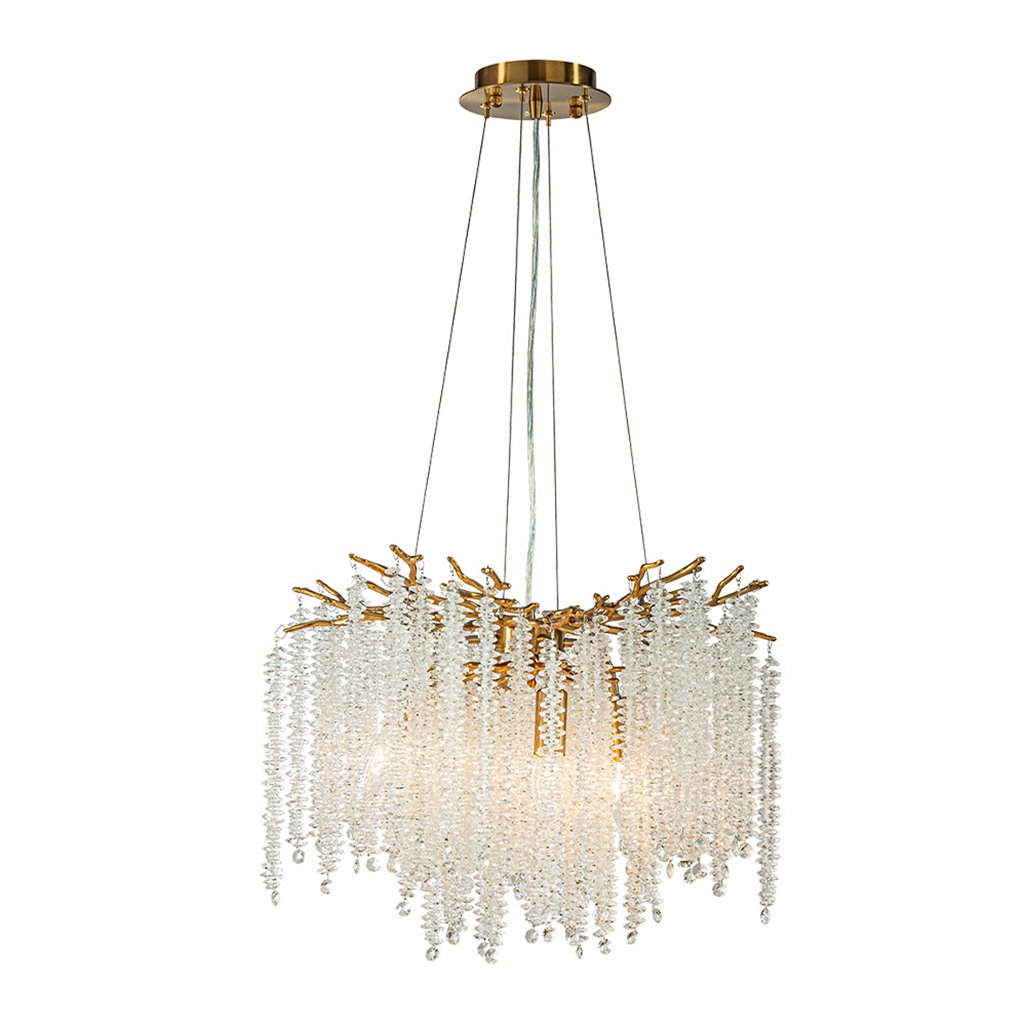 Hanglamp kroonluchter met kristal antiek goud